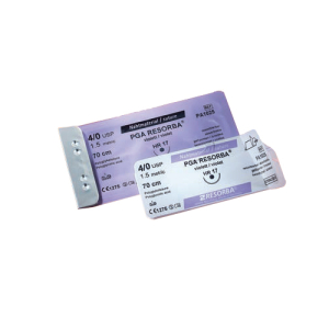 Стоматорг - Шовный материал ПГА Ресорба DSM 13, 5/0 USP, 70 см фиолет.