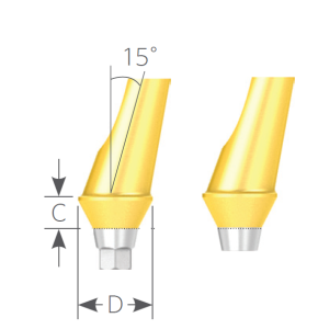 Стоматорг - Абатмент угловой для цементной фиксации диаметр 4.0 мм, десна 2.0 мм. Угол 15% без шестигранника тип Б.
